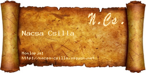Nacsa Csilla névjegykártya